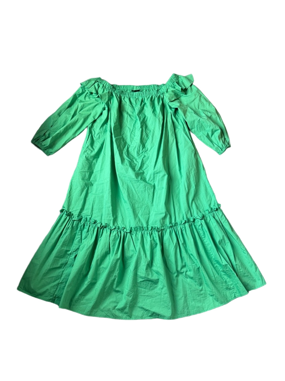 Who What Wear Green Off Shoulder Ruffle Midi Dress SIZE XL